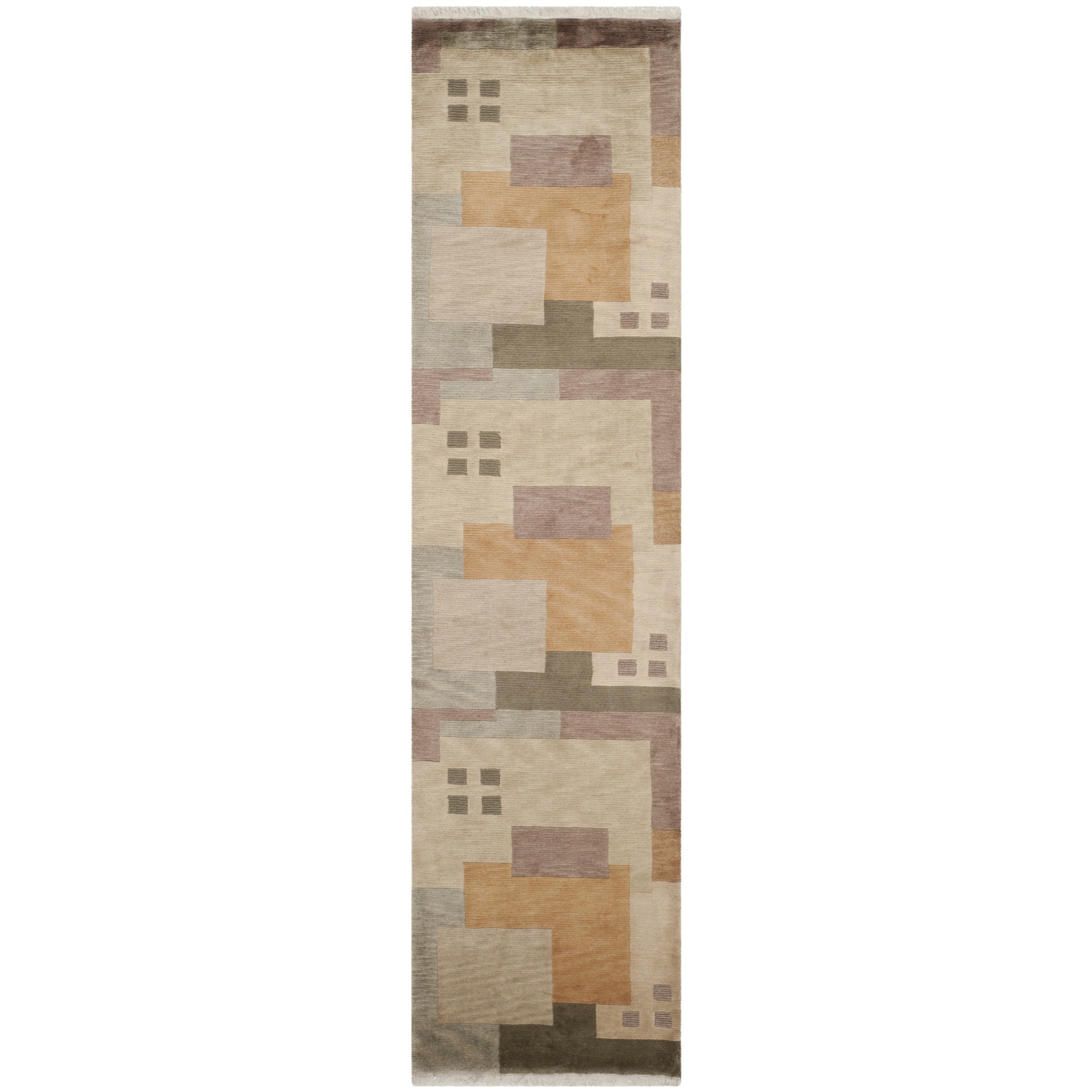 Safavieh Hand knotted Tibetan Beige Wool Rug (26 X 12)