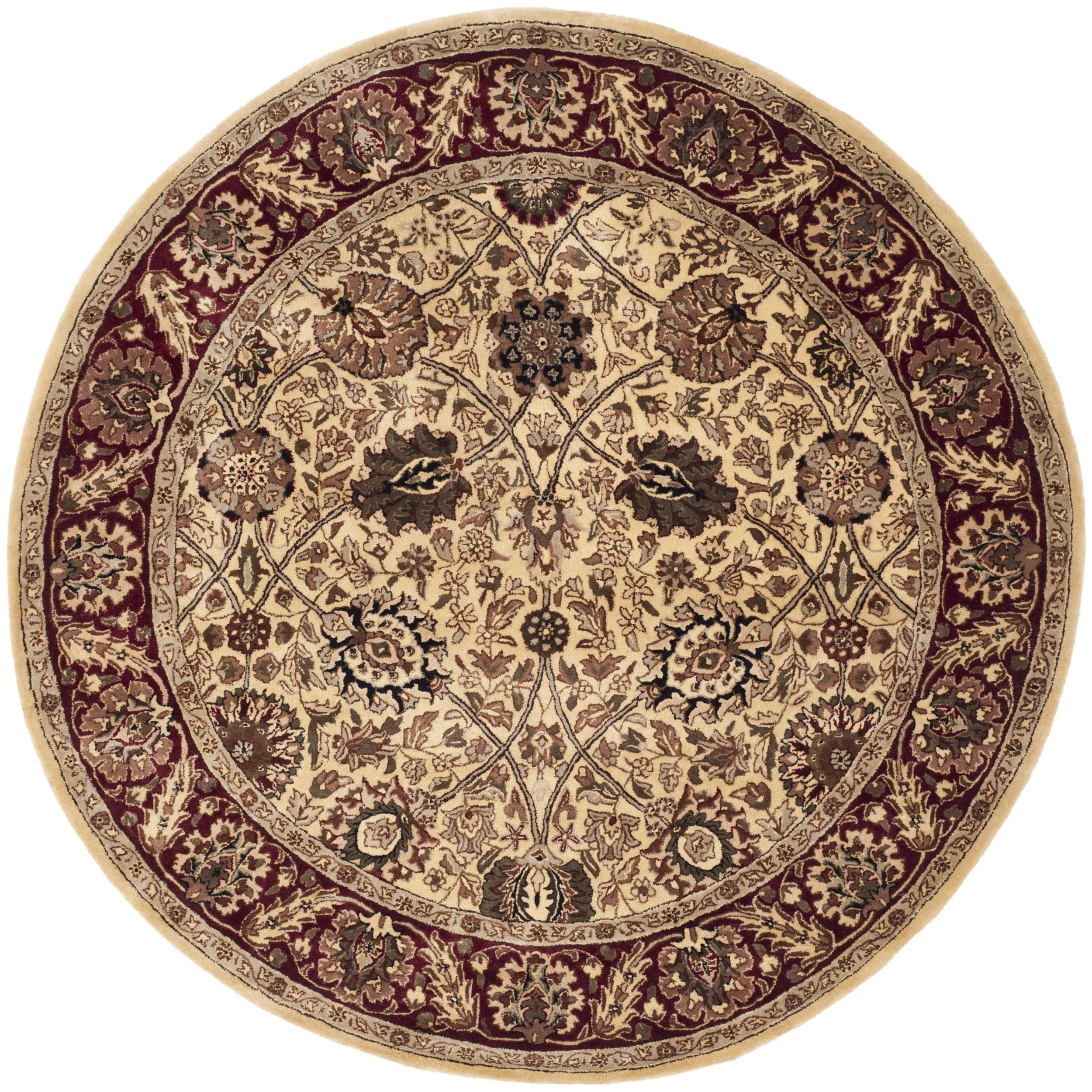 Safavieh Handmade Persian Legend Ivory/ Red New Zealand Wool Rug (36 Round)