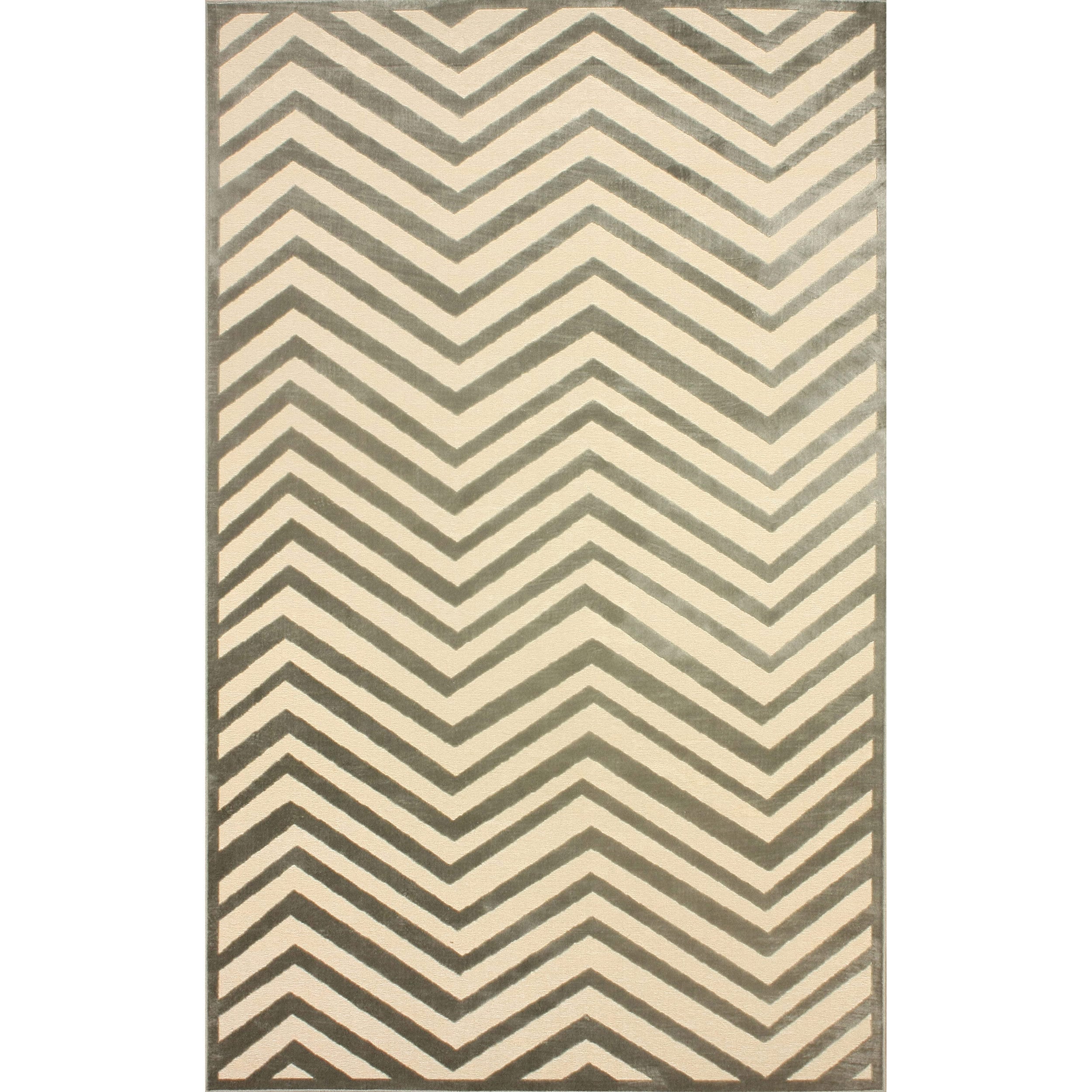 Nuloom Modern Chevron Cream Faux Silk Rug (77 X 10)