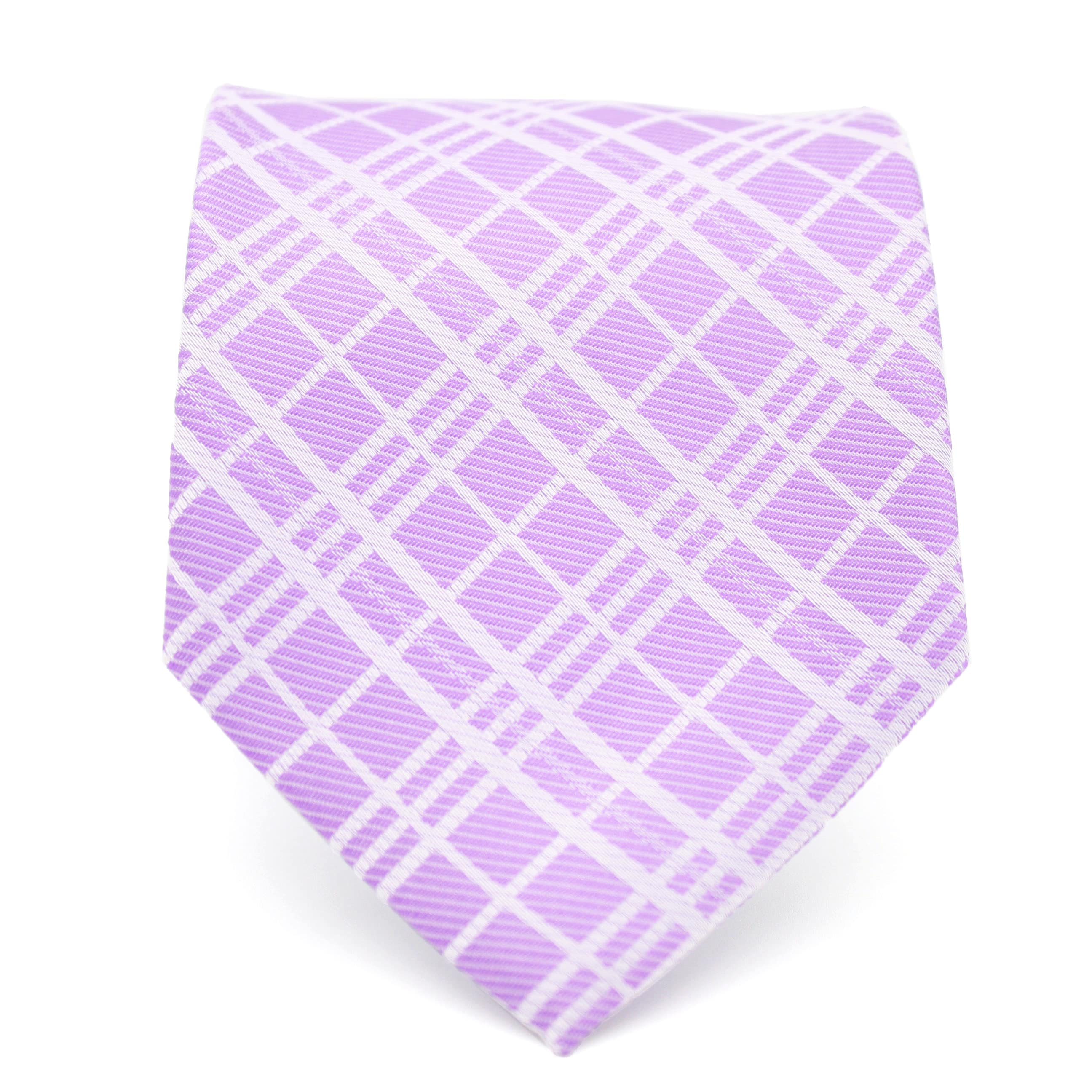 Ferrecci Slim Purple Gentlemans Necktie With Matching Handkerchief   Tie Set