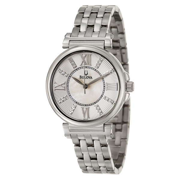 Bulova Women's 'Diamonds' Stainless Steel Japanese Quartz Watch Bulova Women's Bulova Watches