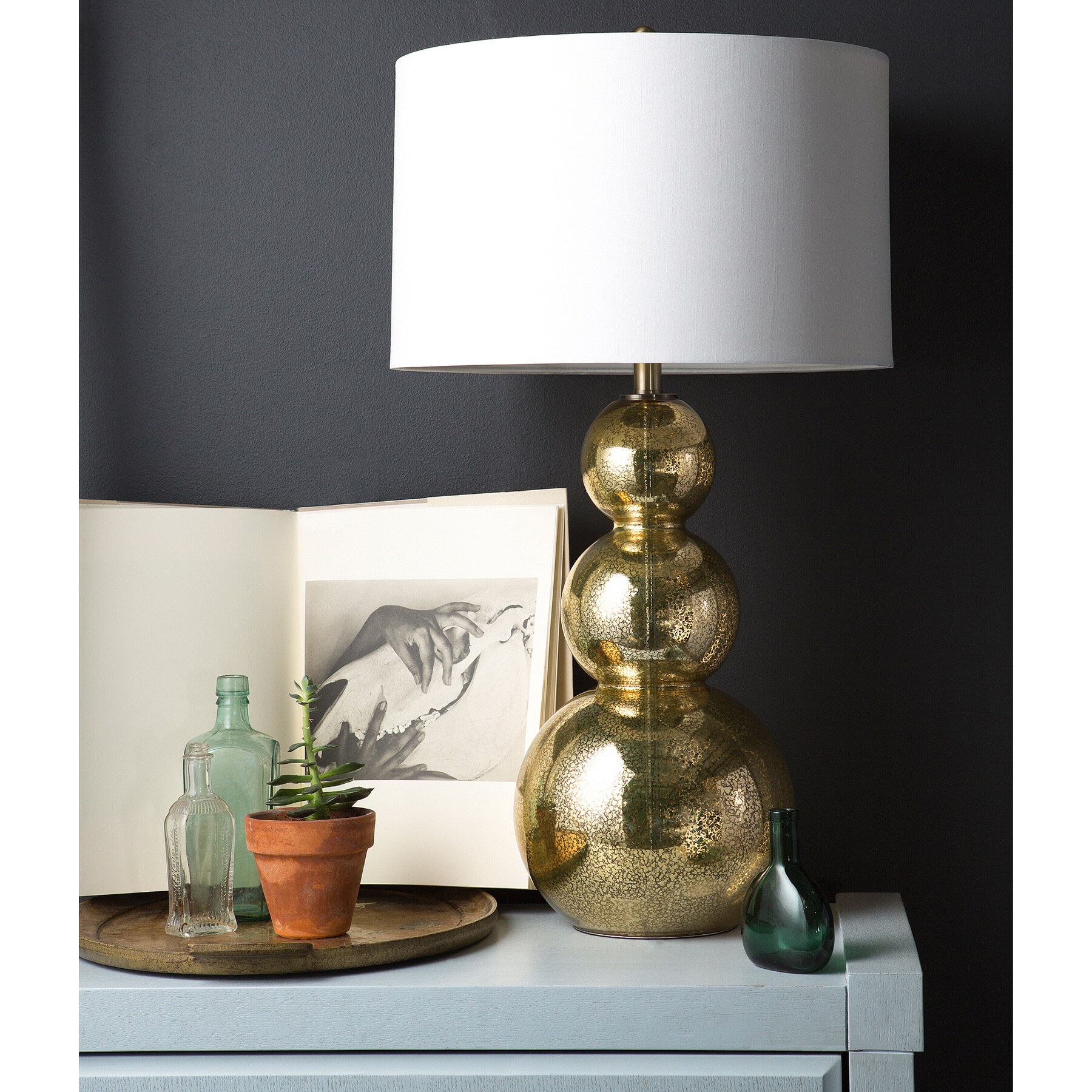 Shop Glamorous Gold Glass Table Lamp On Sale Free Shipping Today 8685241 8060