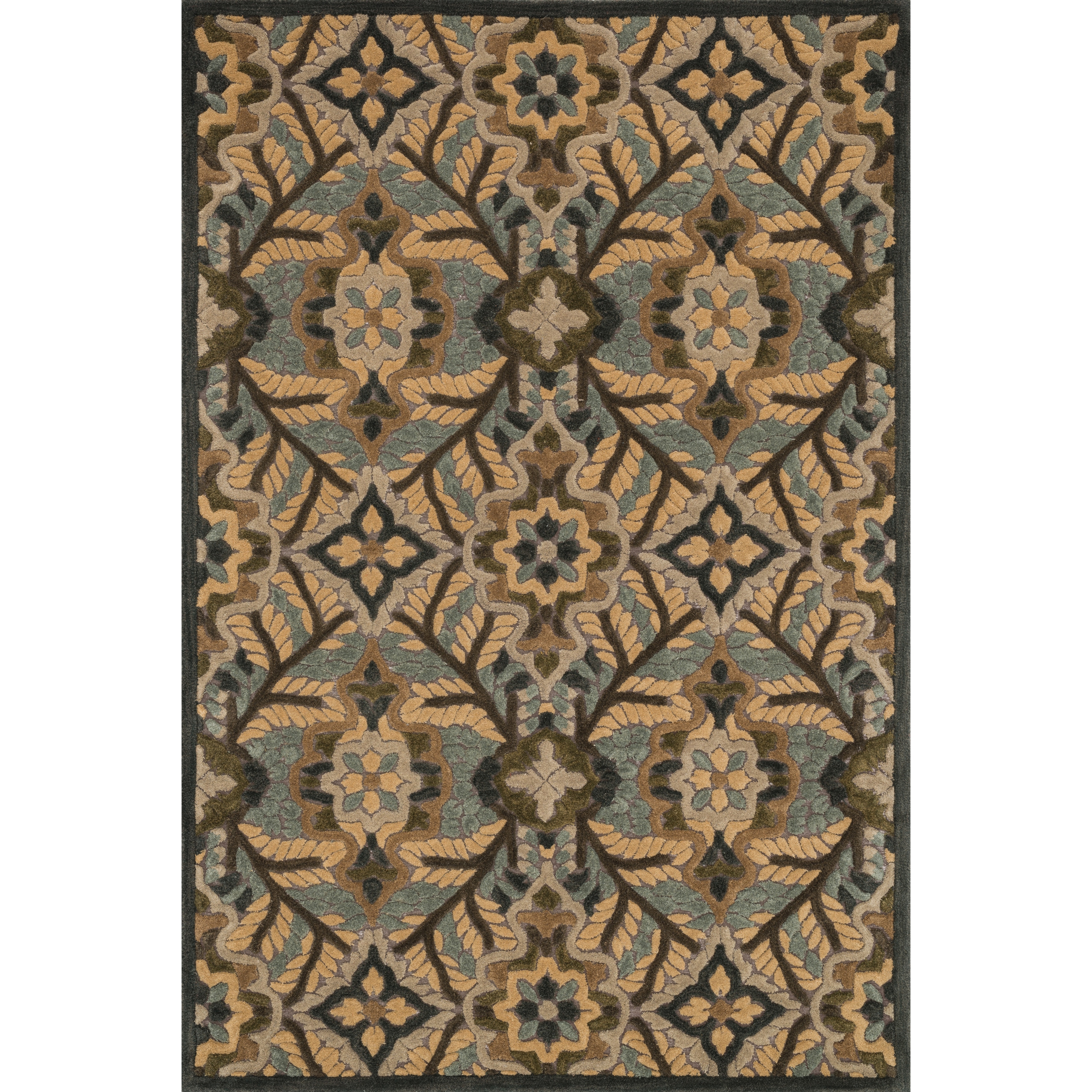 Hand tufted Edison Brown Wool Rug (50 X 76)