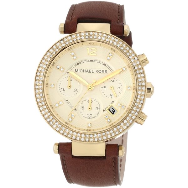 Shop Michael Kors Women's Leather Band Chronograph Watch - Free ...