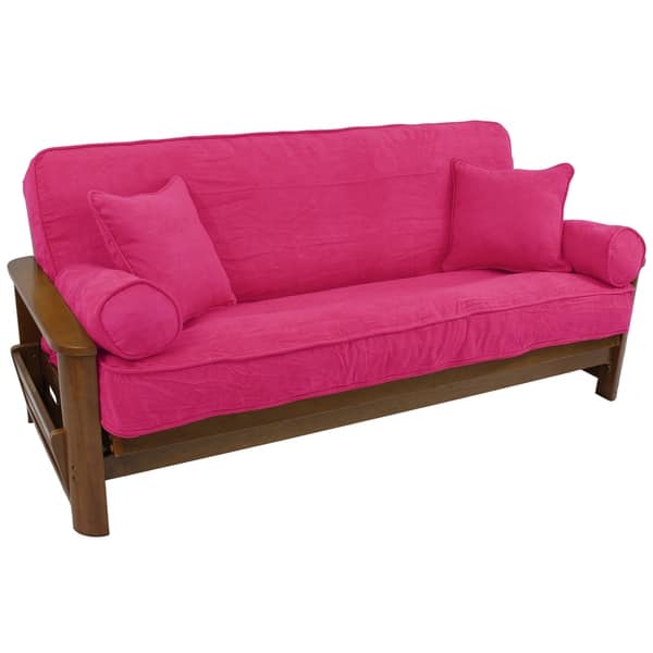 slide 3 of 18, Blazing Needles Full-size 5-piece Microsuede Futon Cover Set - Full Bery Berry
