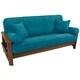 preview thumbnail 2 of 16, Blazing Needles Full-size 5-piece Microsuede Futon Cover Set - Full Aqua Blue