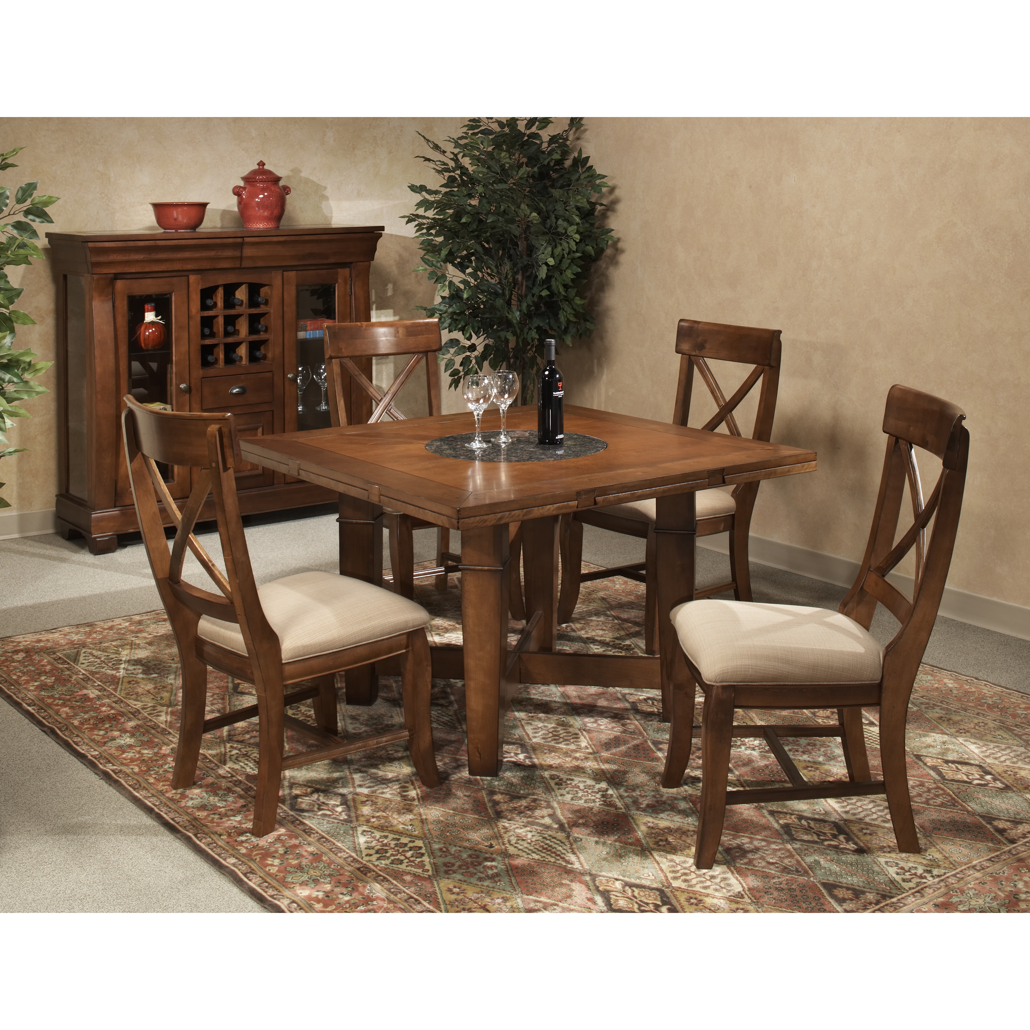 Verona Solid Birch Rustic 5 piece Dinette Set