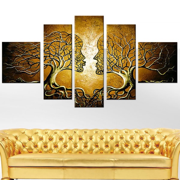 Brown Human Tree 5 piece Painting   Shopping