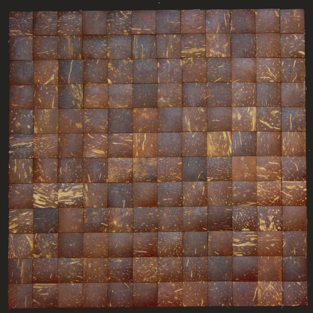 Square Coffee Brown Convex Coconut Wall Tile