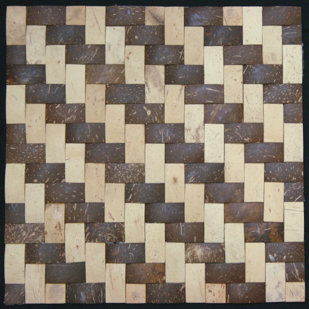 Natural Tan/ Dark Brown Convex Coconut Wall Tile