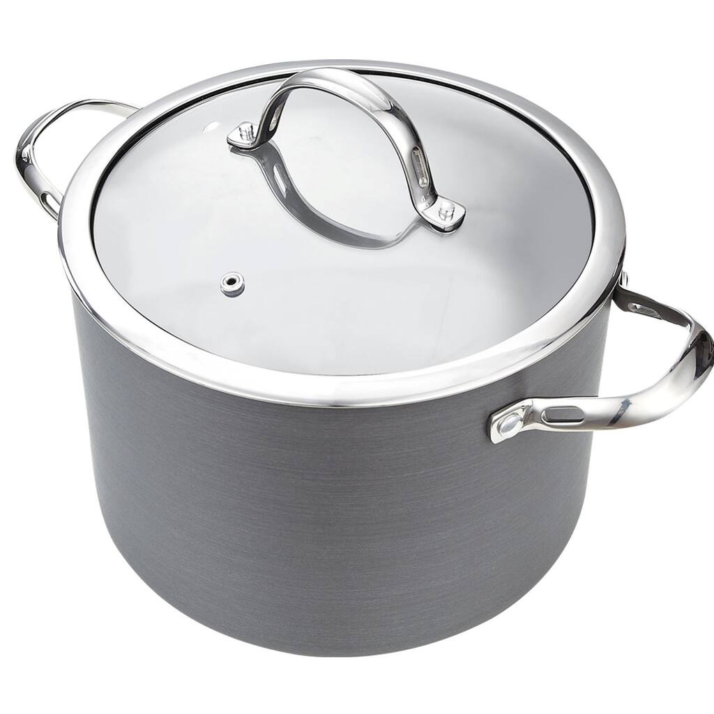 Cooks Standard 8-Quart Hard Anodized Premium Grade Nonstick Stockpot with Cover, Black