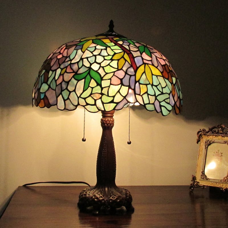 Tiffany Style Wisteria Design 2-light Table Lamp