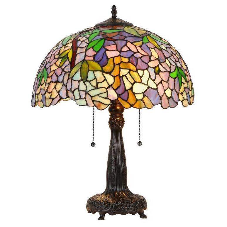 Tiffany Style Wisteria Design 2-light Table Lamp