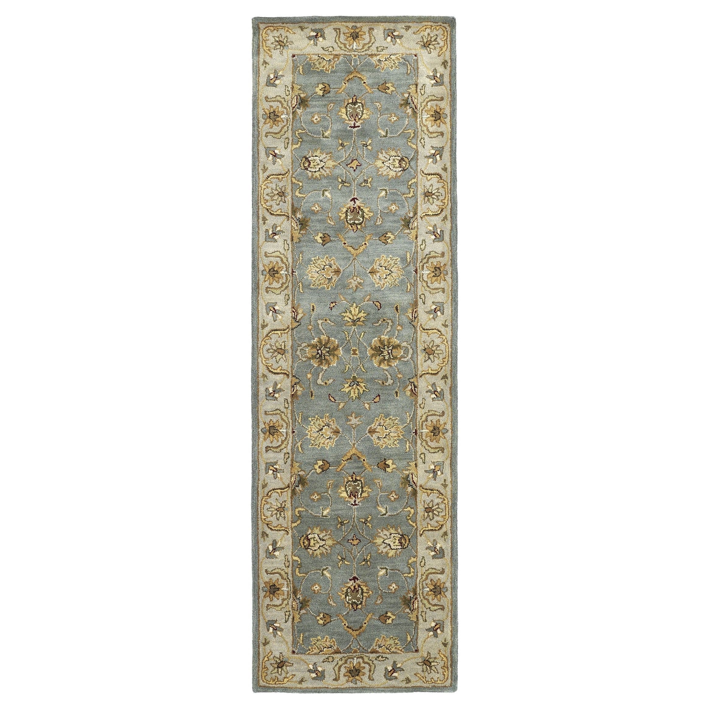 Hand tufted Royal Taj Aqua Wool Rug (23 X 79)