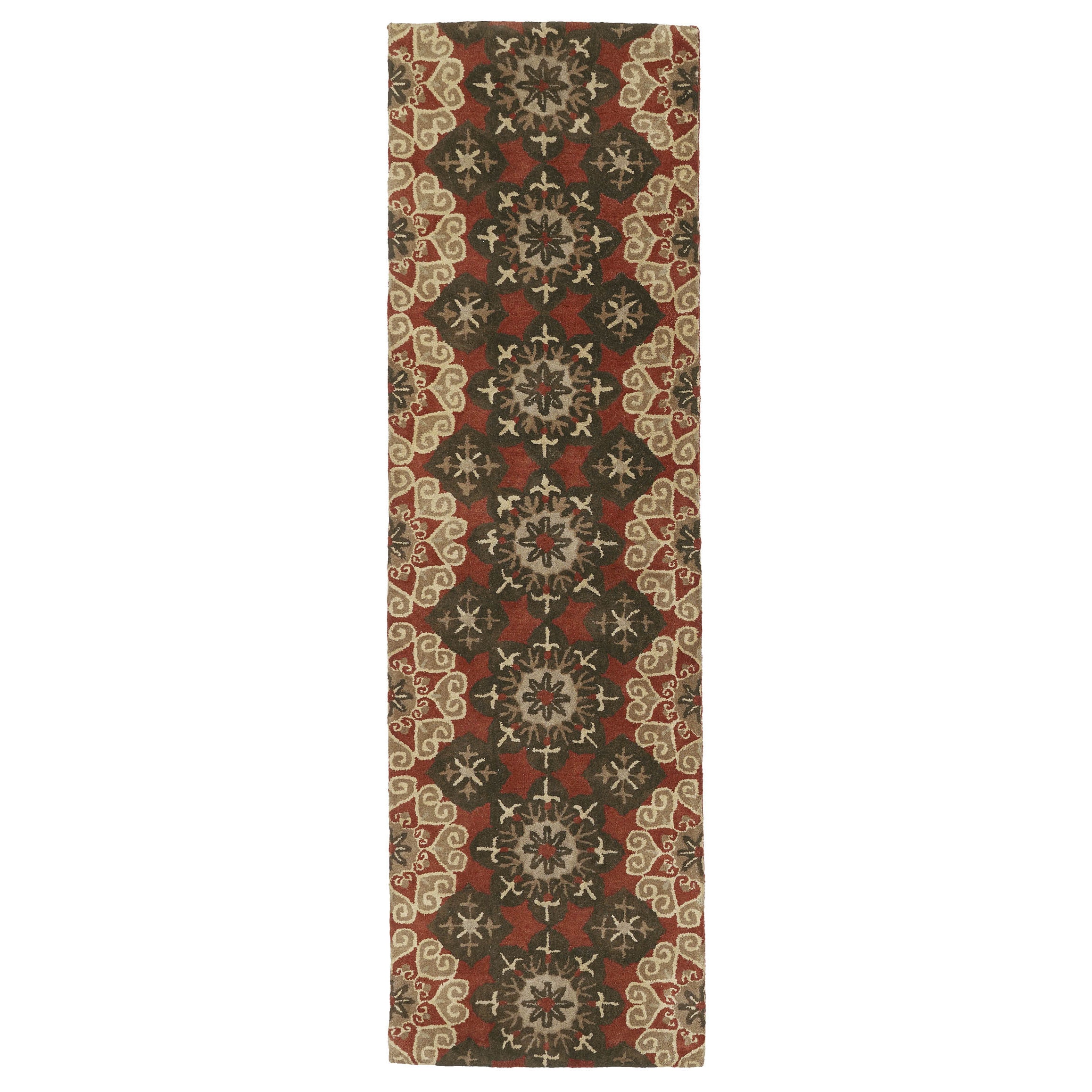 Hand tufted Royal Taj Raspberry Wool Rug (23 X 79)