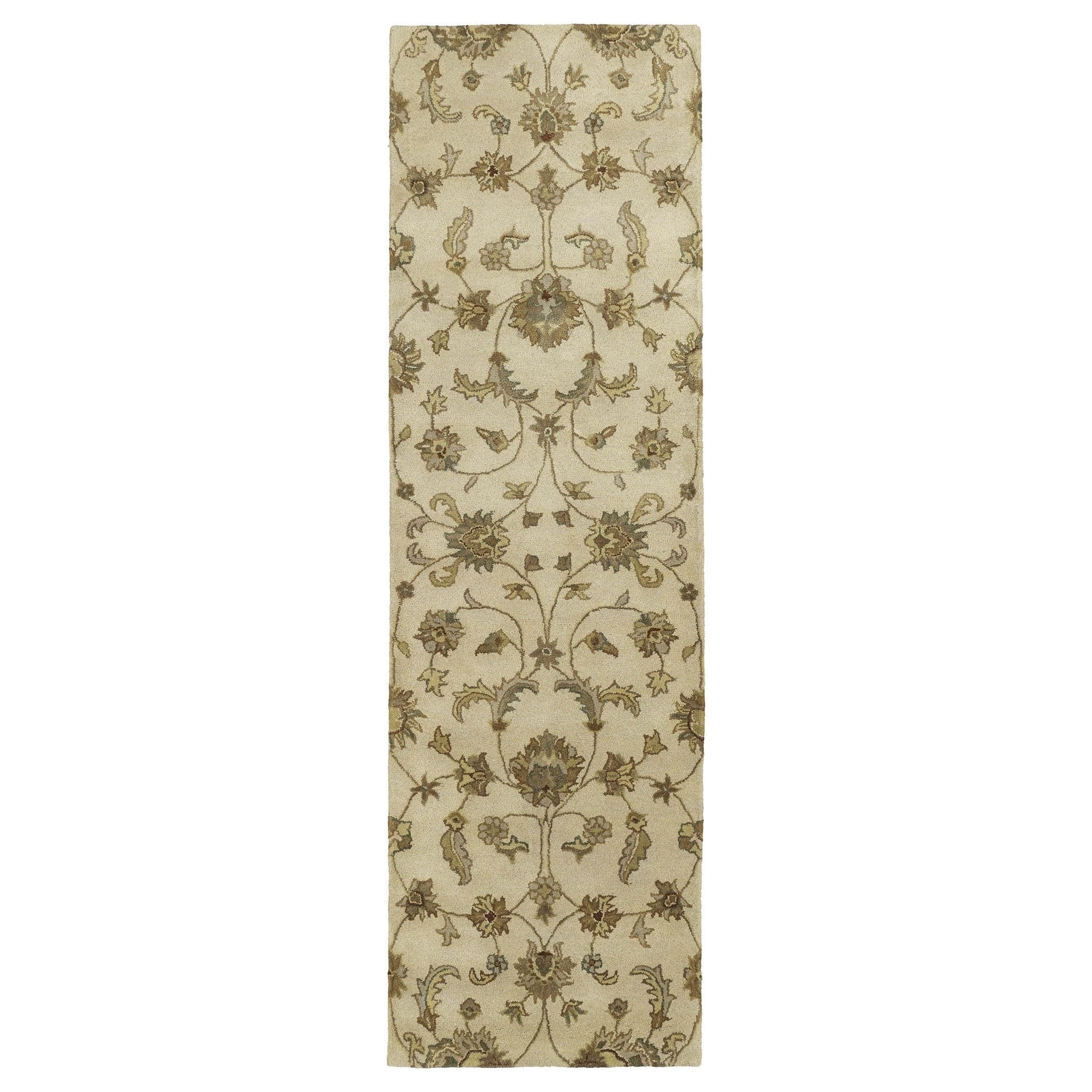 Royal Taj Sand Hand tufted Wool Rug (23 X 79)