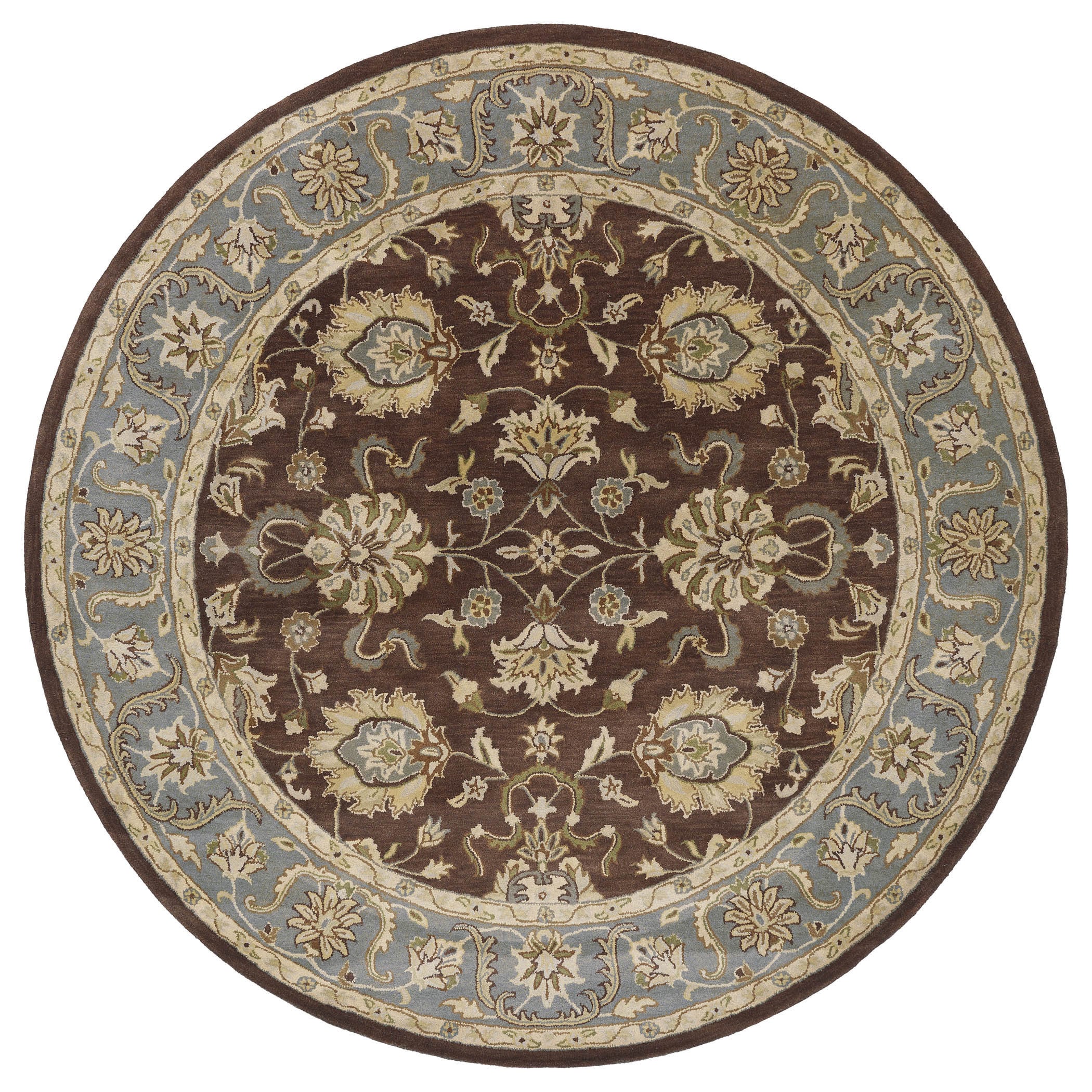 Hand tufted Royal Taj Brown Wool Area Rug (59 Round)