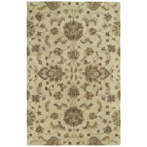 Hand-tufted Royal Taj Sand Wool Area Rug (9'6 x 13') - 9'6" x 13'