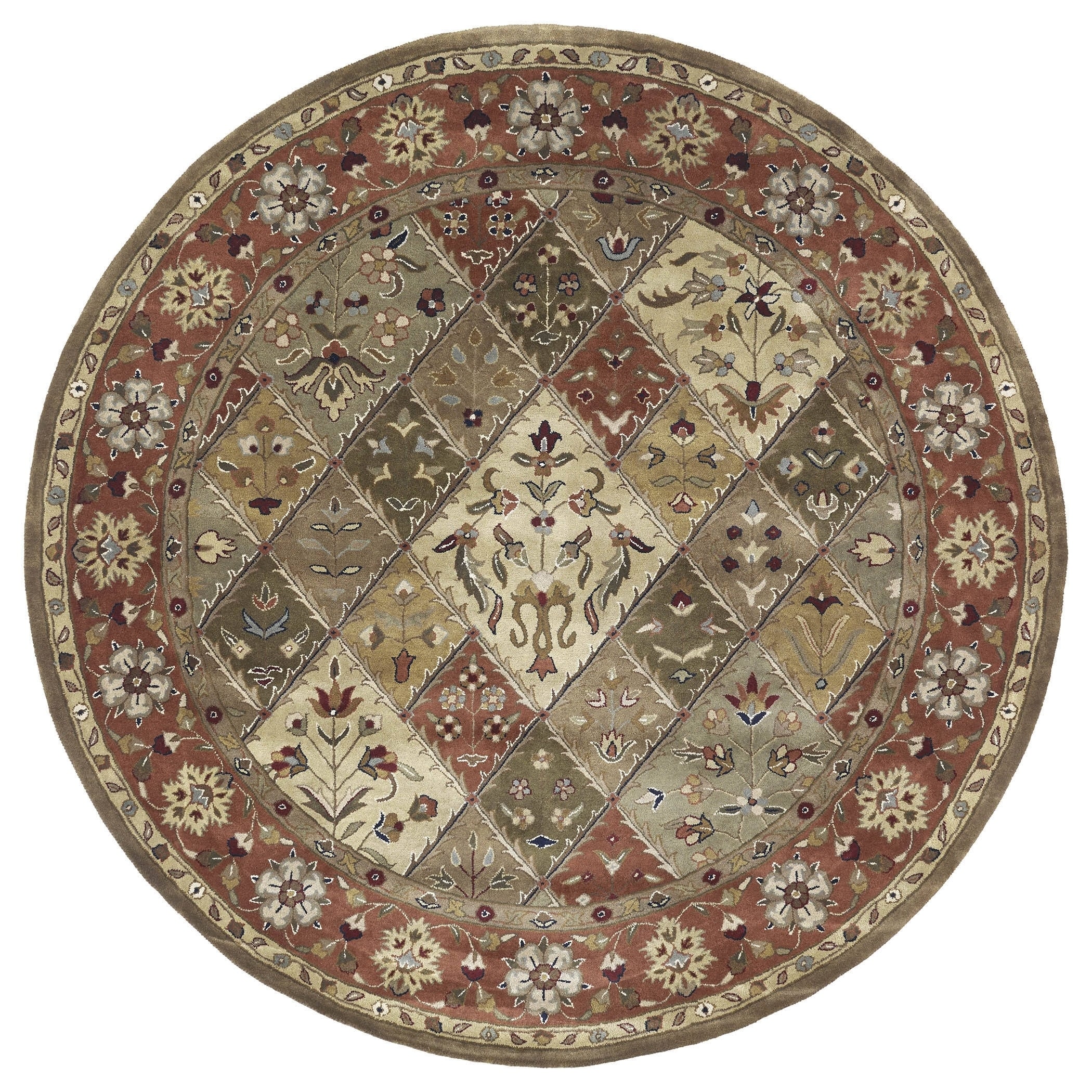 Hand tufted Royal Taj Multicolored Wool Rug (59 Round)