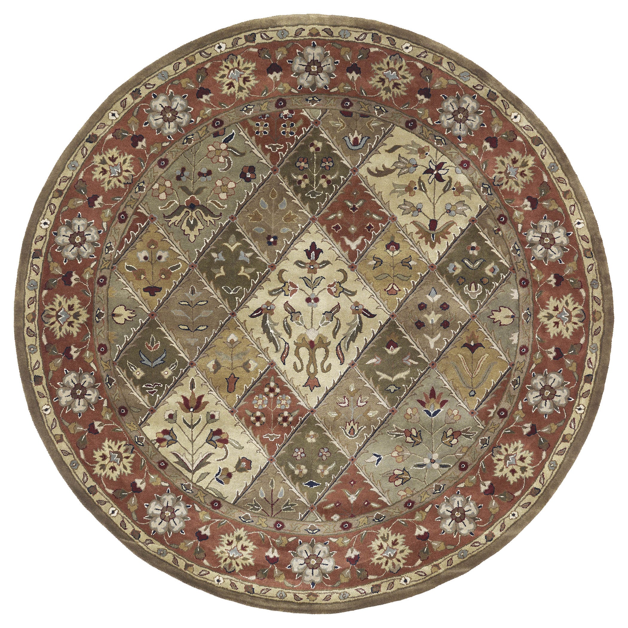 Hand tufted Royal Taj Multicolored Wool Rug (99 Round)