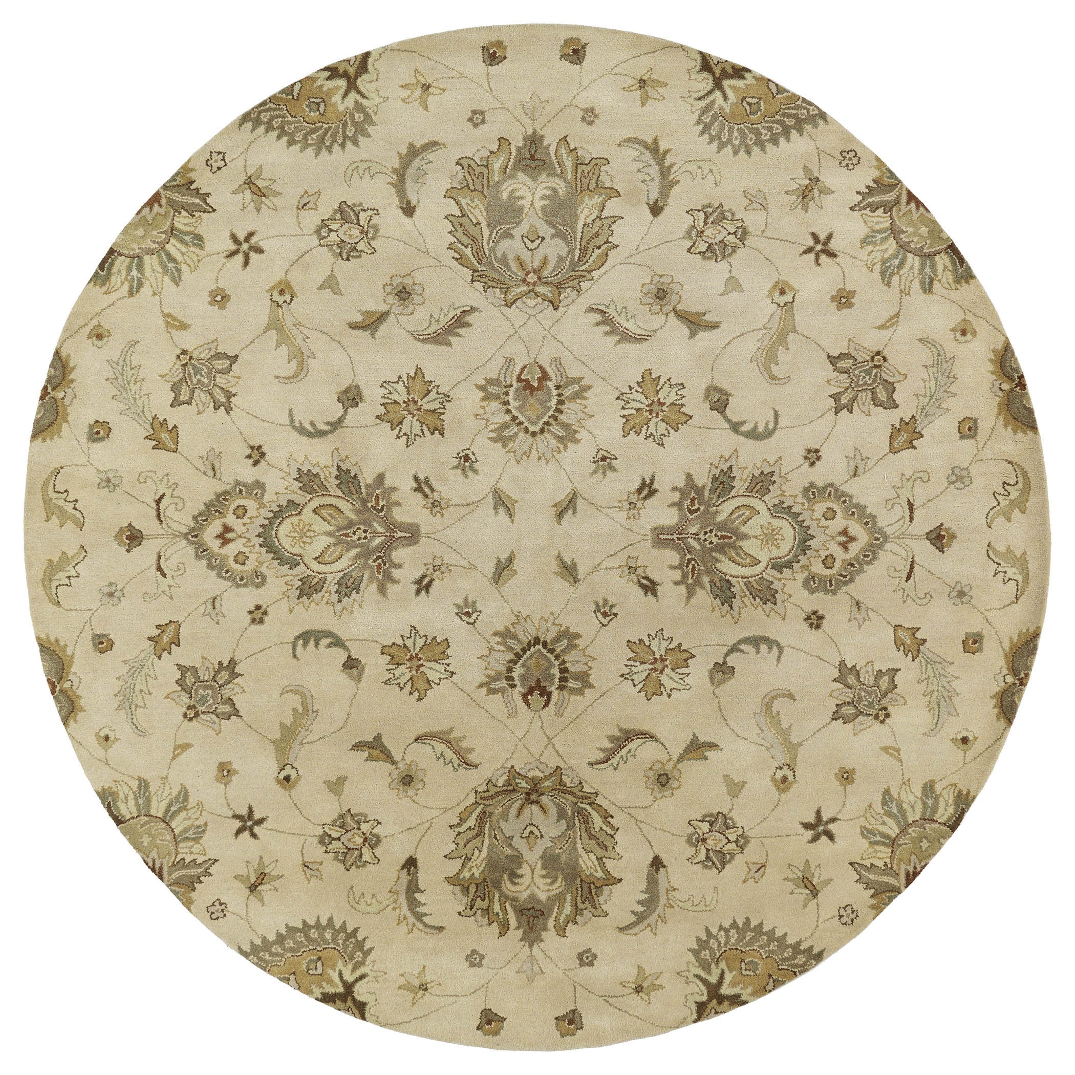 Hand tufted Royal Taj Sand Wool Rug (99 Round)