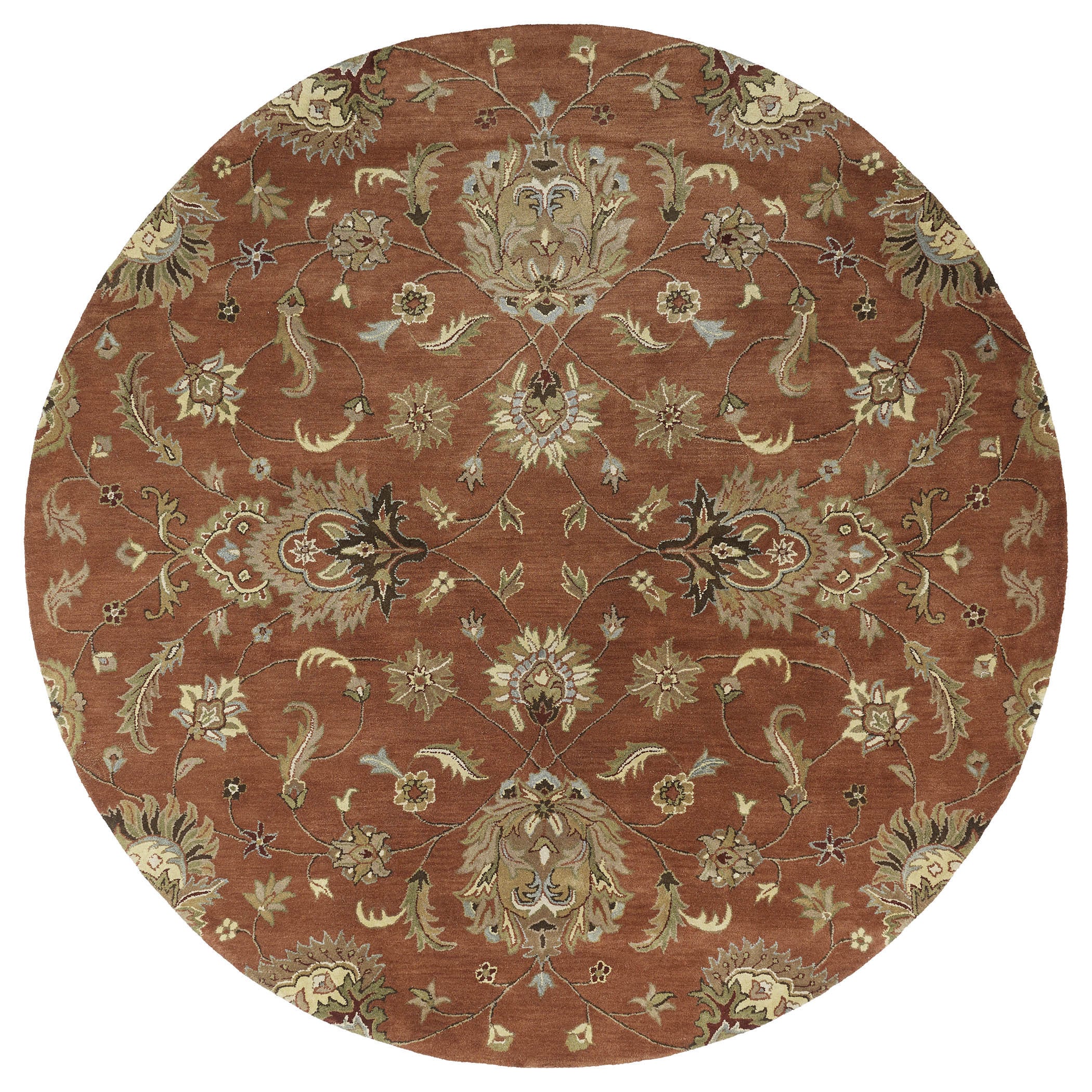 Hand tufted Royal Taj Copper Wool Rug (79 Round)