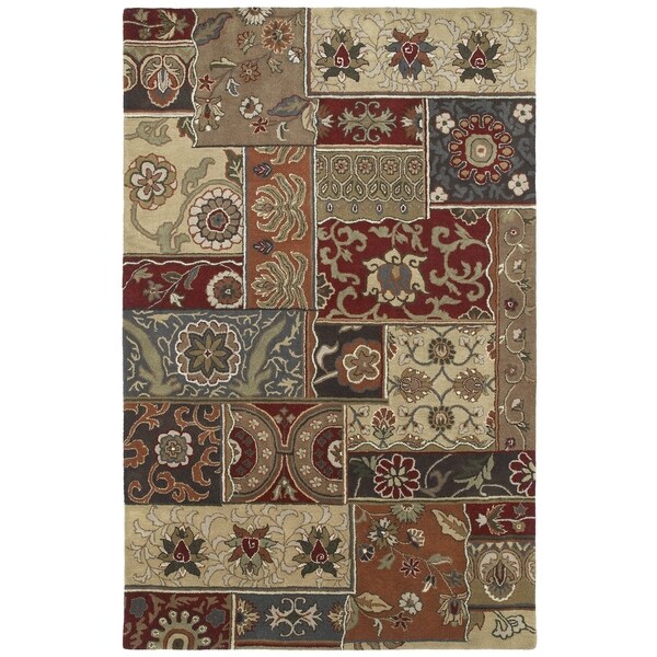 Hand-tufted Royal Taj Multicolored Wool Rug - 5' x 7'9
