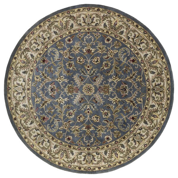 Hand-tufted Royal Taj Blue Wool Rug (9'9 Round) - 9'9" Round