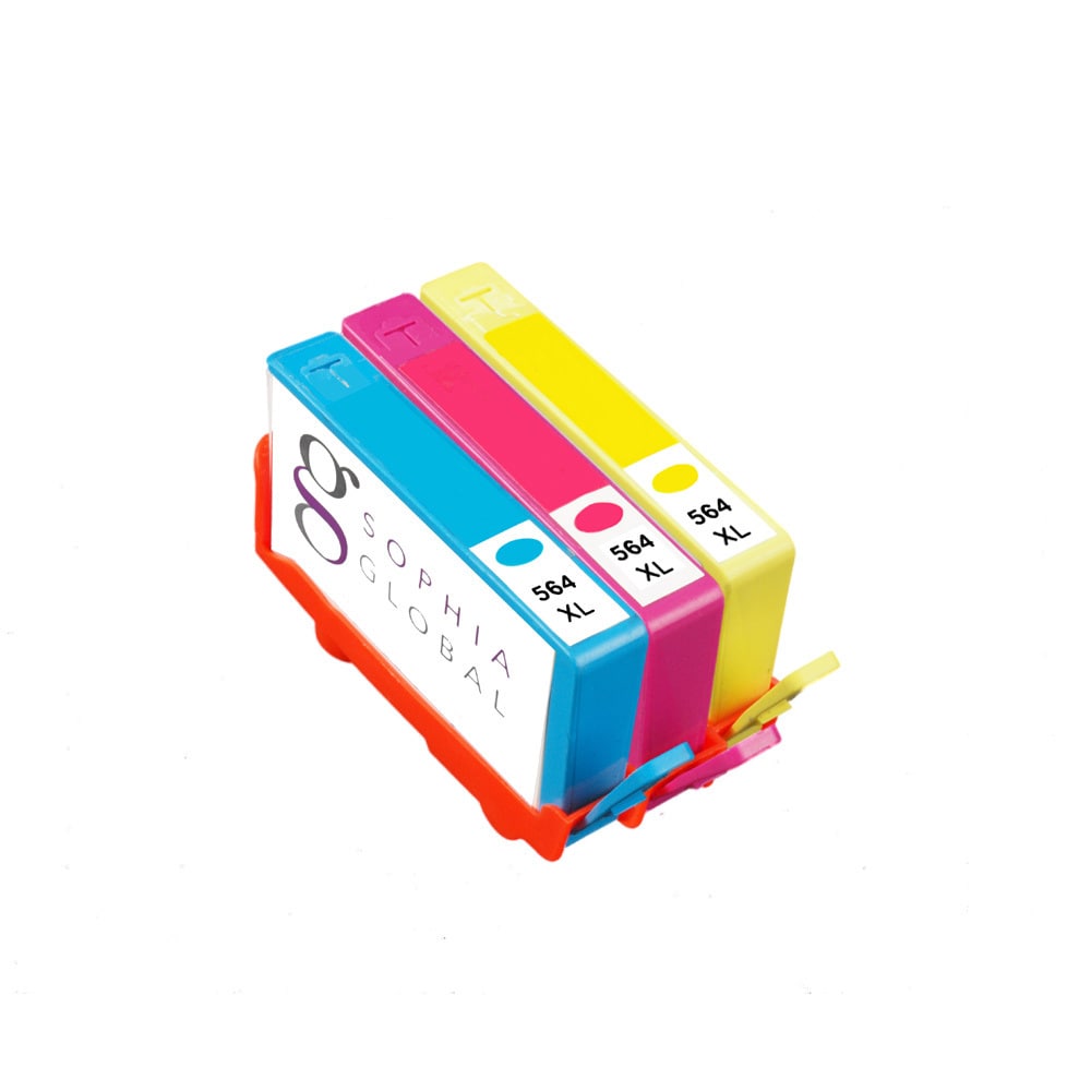 Sophia Global Compatible Ink Cartridge Replacement For Hp 564xl (1 Cyan, 1 Magenta, 1 Yellow) (MultiPrint yield Up to 750 pages per color cartridgeModel SGHP564XLCMYPack of Three (3)We cannot accept returns on this product. )