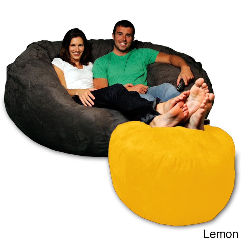 Memory Foam Ottoman Only, Soft and Comfy MicroSuede Bean Bag Ottoman for Adults and Kids