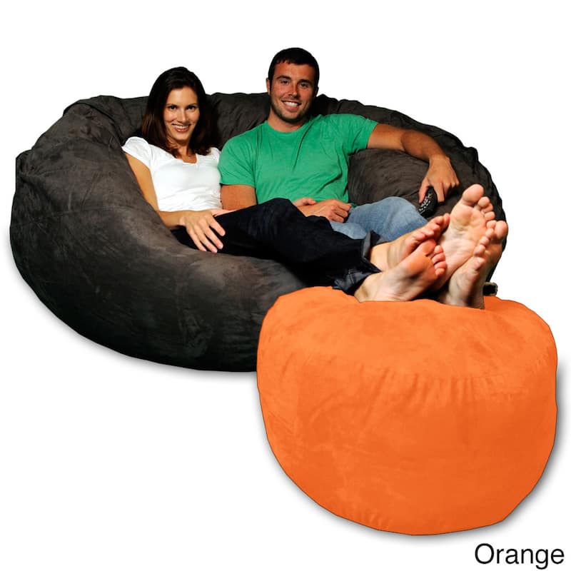 Memory Foam Ottoman Only, Soft and Comfy MicroSuede Bean Bag Ottoman for Adults and Kids