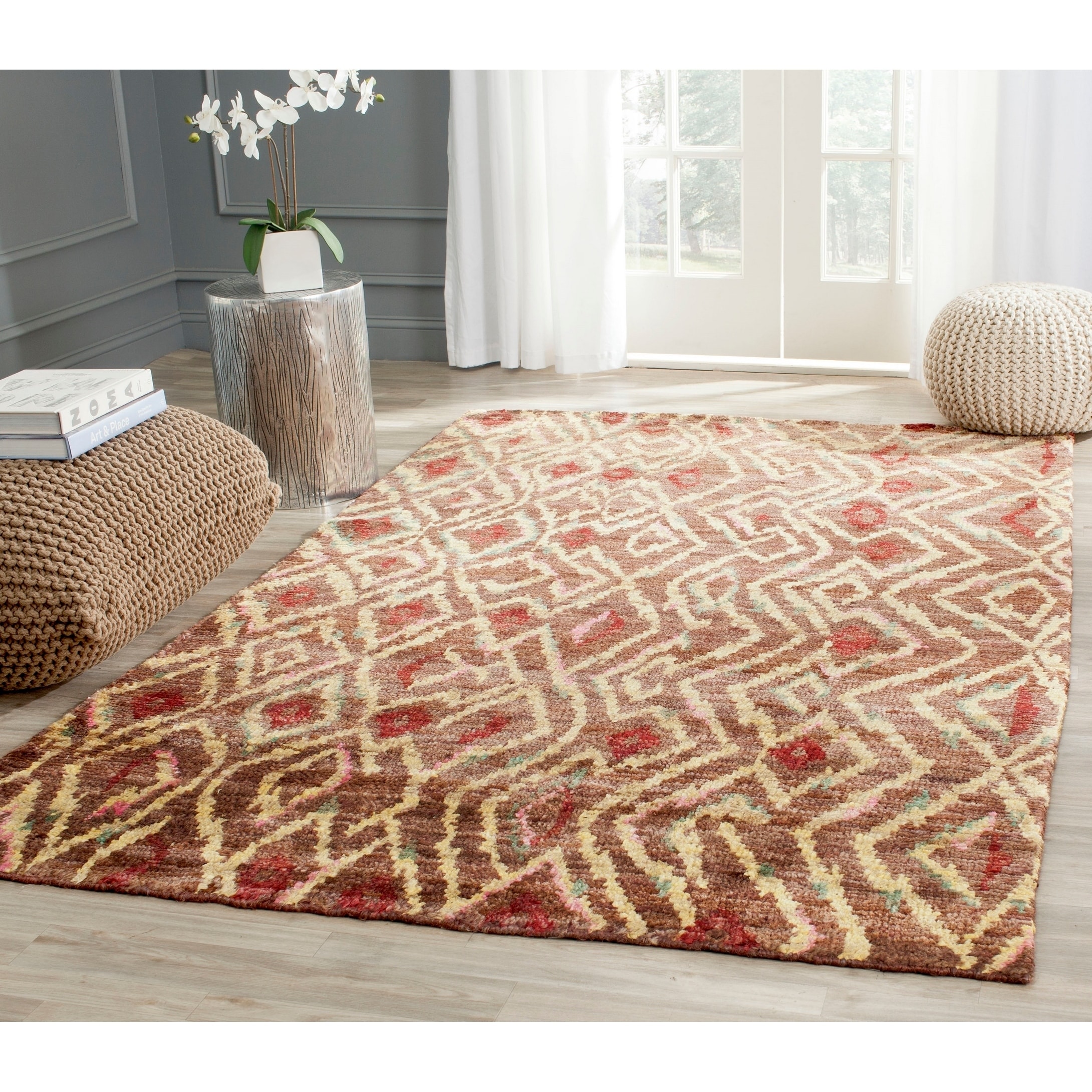 Safavieh Hand knotted Bohemian Brown/ Gold Jute Rug (5 X 8)