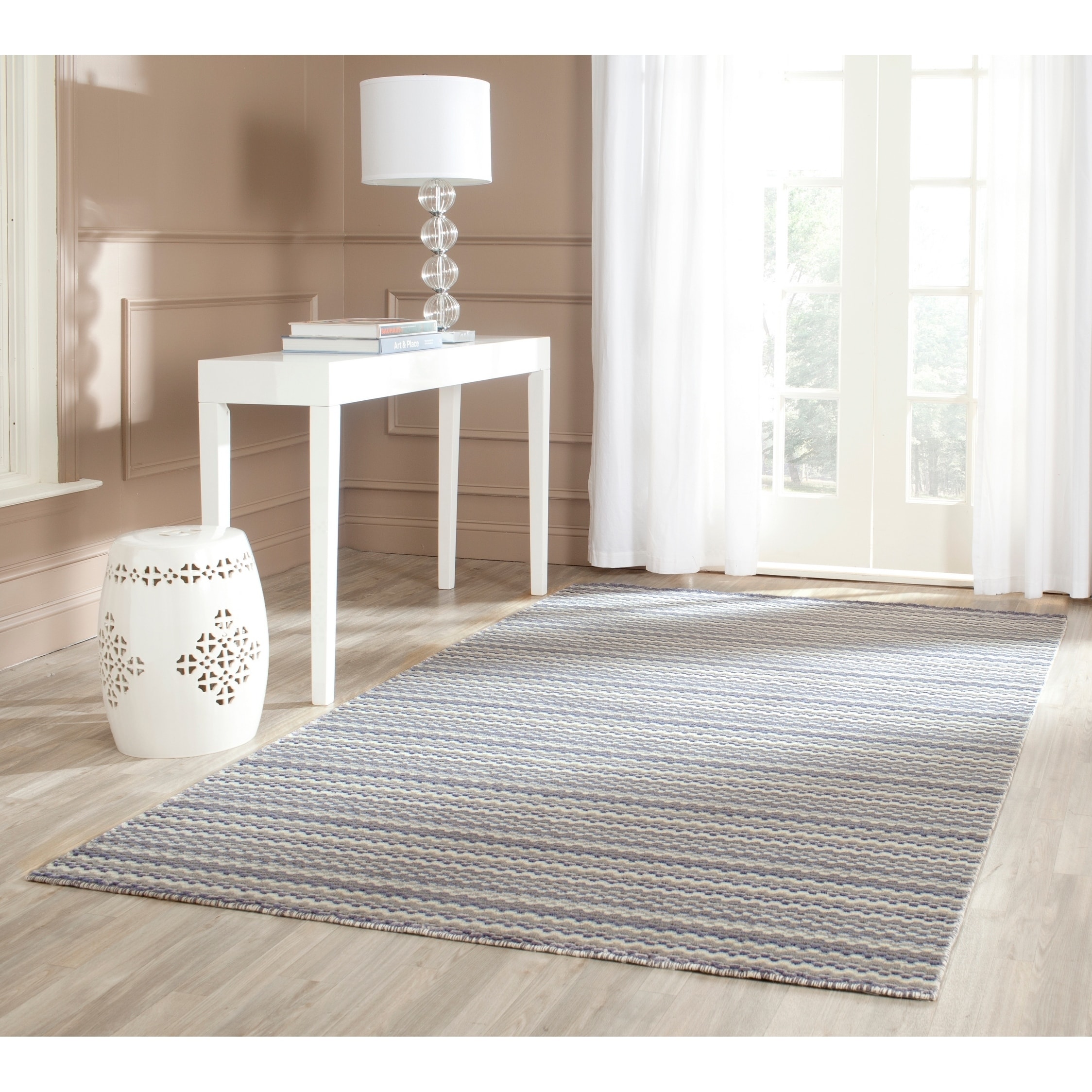 Safavieh Hand loomed Himalaya Beige/ Grey Wool Rug (4 X 6)