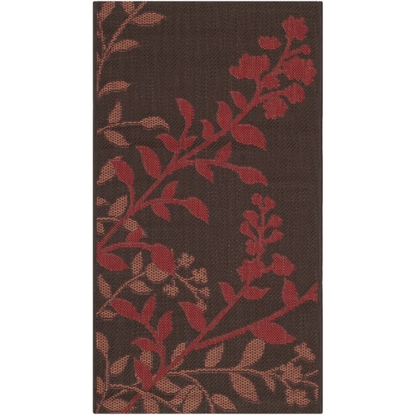 Safavieh Indoor/ Outdoor Courtyard Chocolate/ Red Rug - 2' x 3'7'