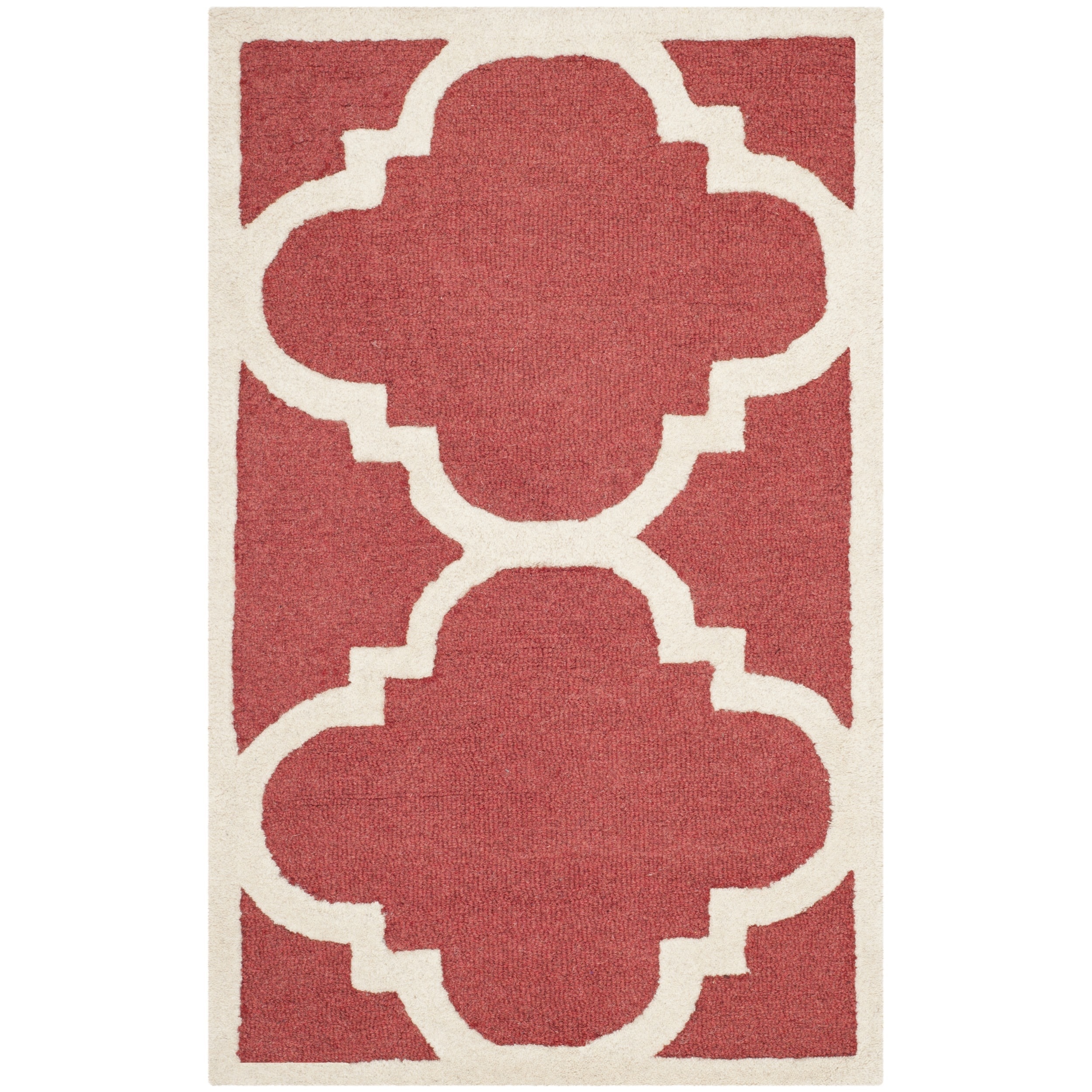 Safavieh Handmade Moroccan Cambridge Rust/ Ivory Wool Rug (26 X 4)