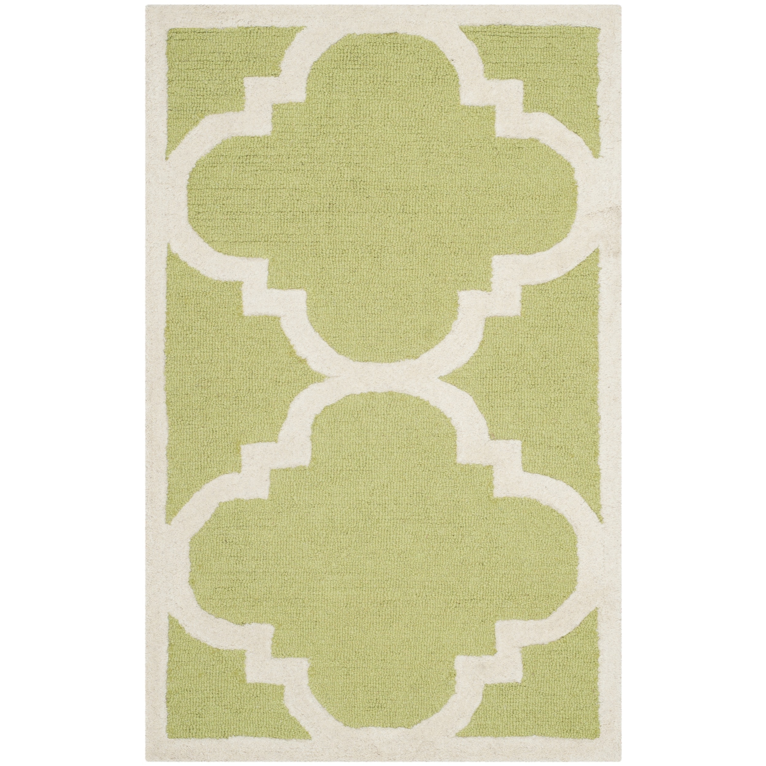 Safavieh Handmade Moroccan Cambridge Green/ Ivory Wool Rug (2 X 3)