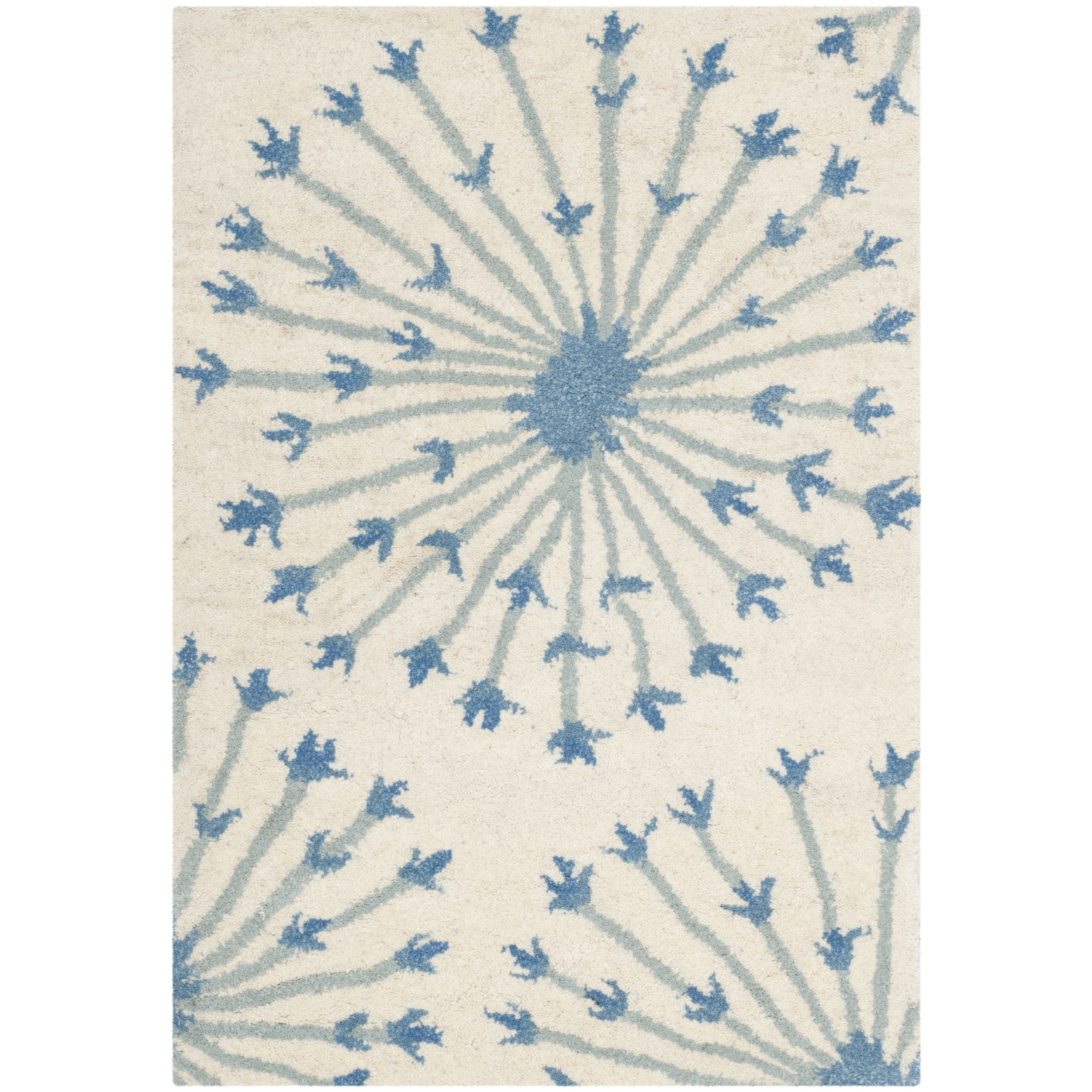 Safavieh Handmade Bella Beige/ Blue Wool Rug (2 X 3)