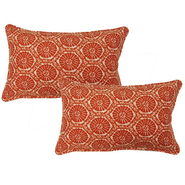 Seabreeze Orange12.5-in Throw Pillows (Set of 2)