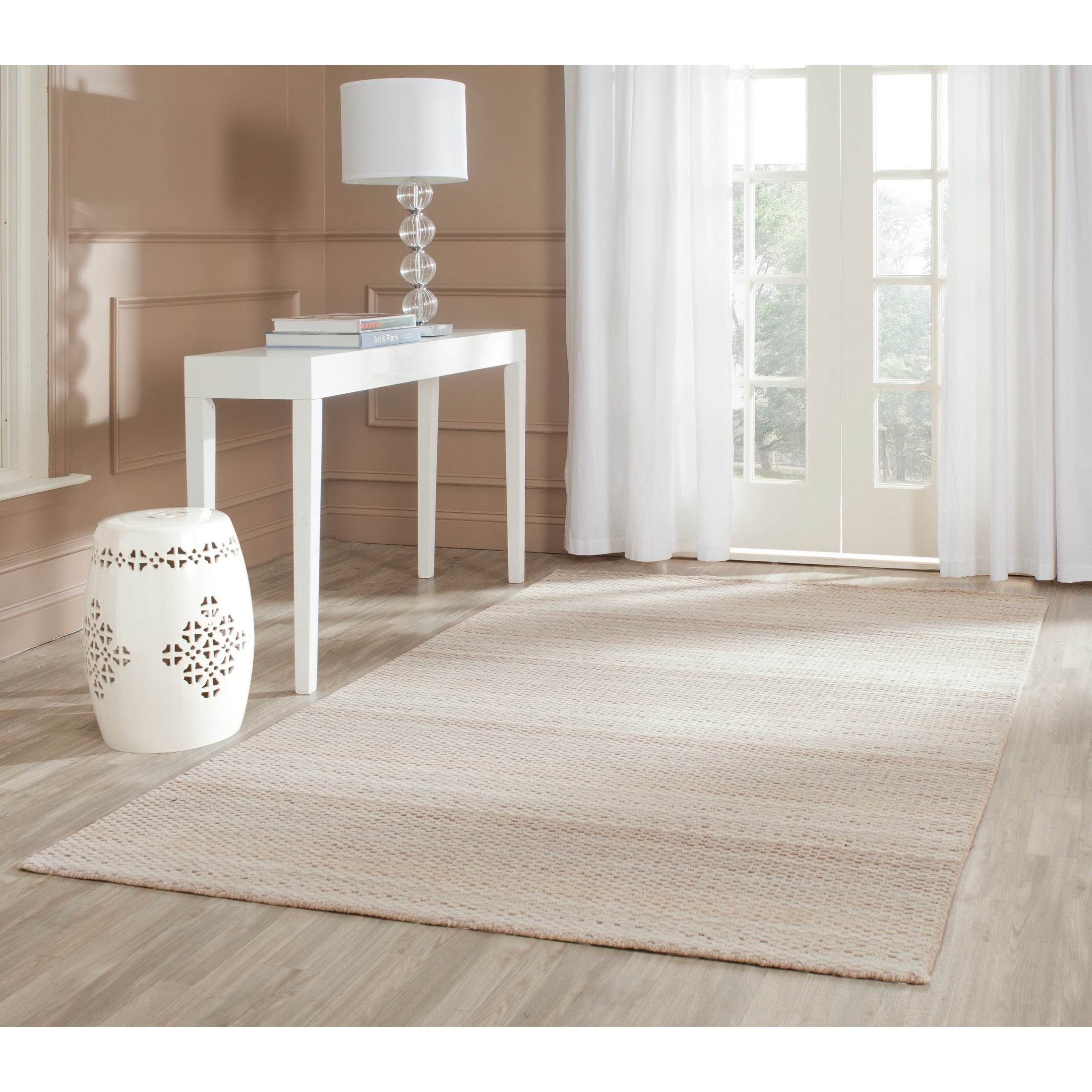 Safavieh Hand loomed Himalaya Beige Wool Rug (6 X 9)