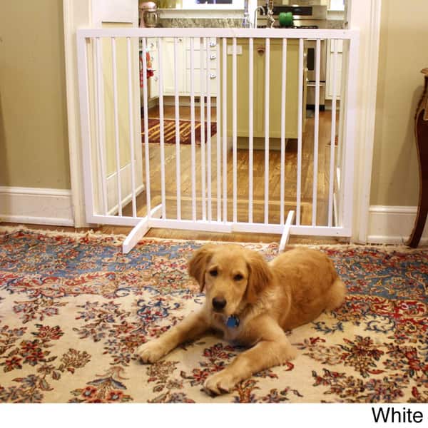 Extra Tall Solid Wood Freestanding Pet Gate Overstock 8688860