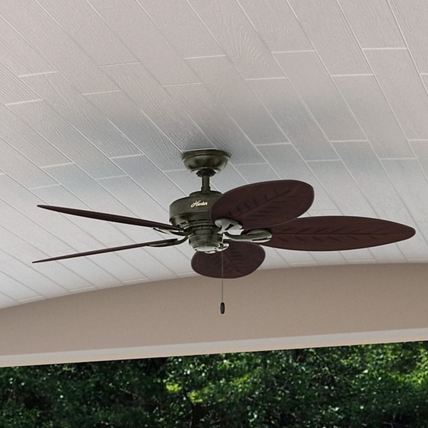 hunter palm leaf ceiling fan with light