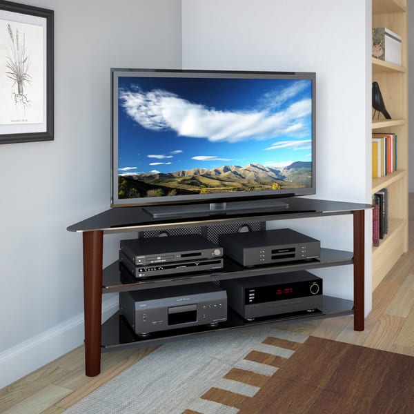 Shop Alturas Stained Wood Corner Tv Stand For Up To 68 Inch