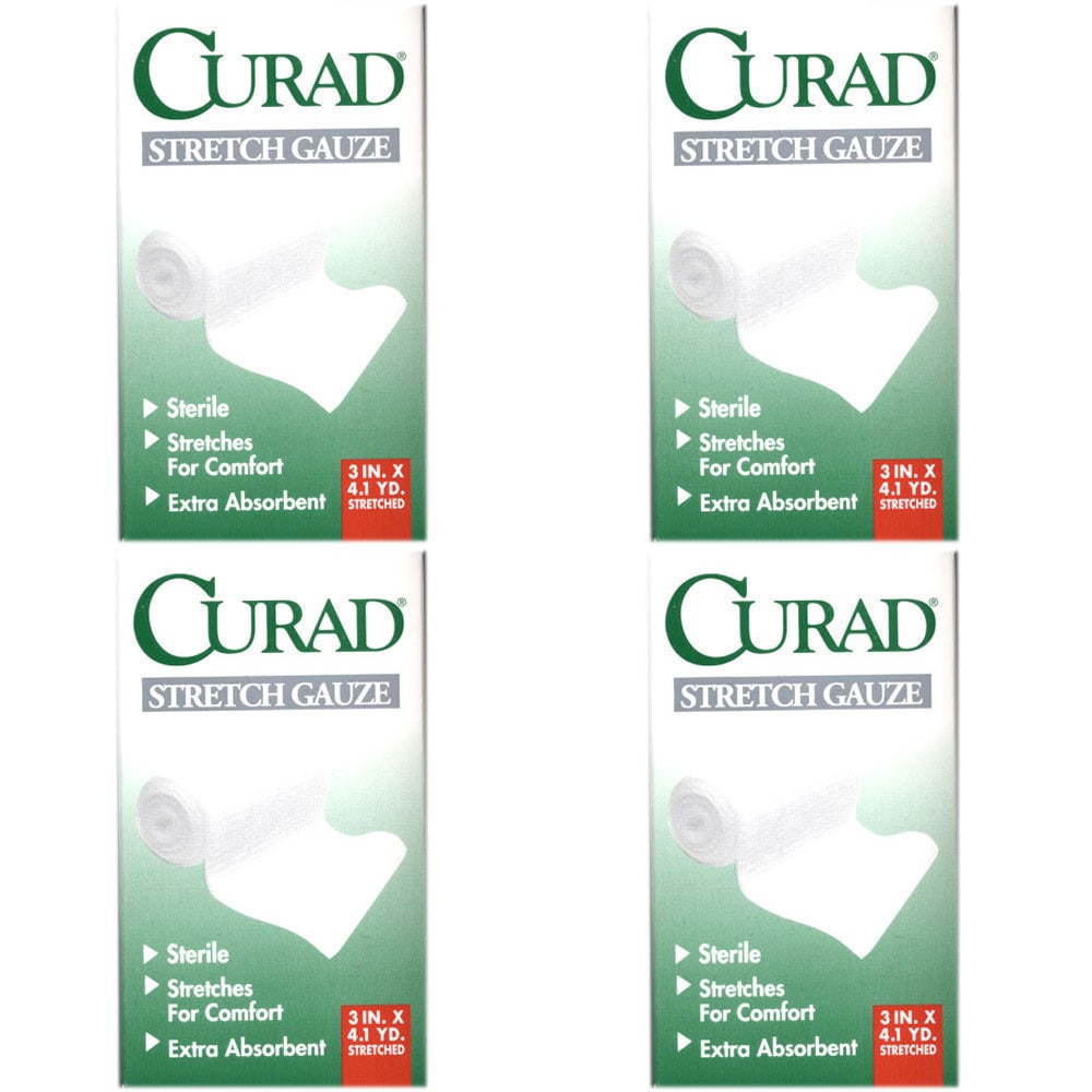 Curad Stretch Gauze Bandage 3 Inches X 4.1 Yards (pack Of 4)
