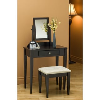 Coaster Company Cappuccino Finish Microfiber Stool and Vanity Set