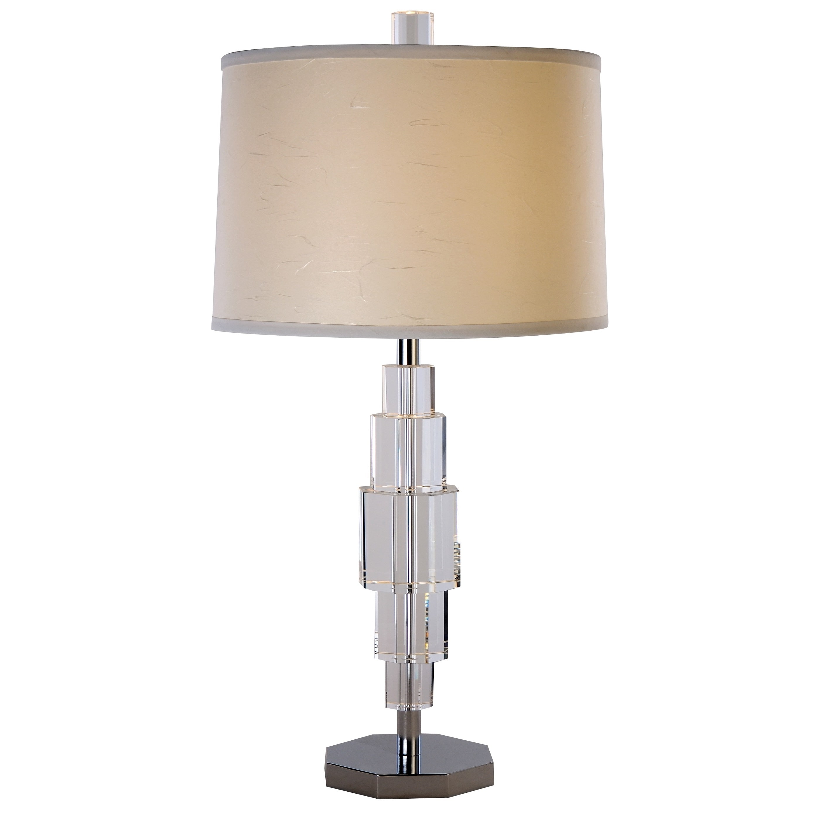 Cascades Crystal Ivory 1 light Polished Chrome Table Lamp