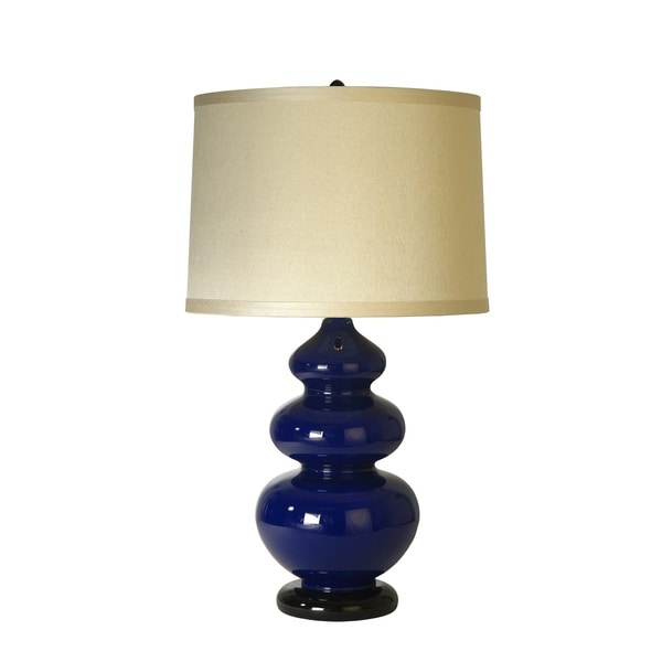 Diva 1-light Indigo Glass/ Ebony Lacquer Table Lamp