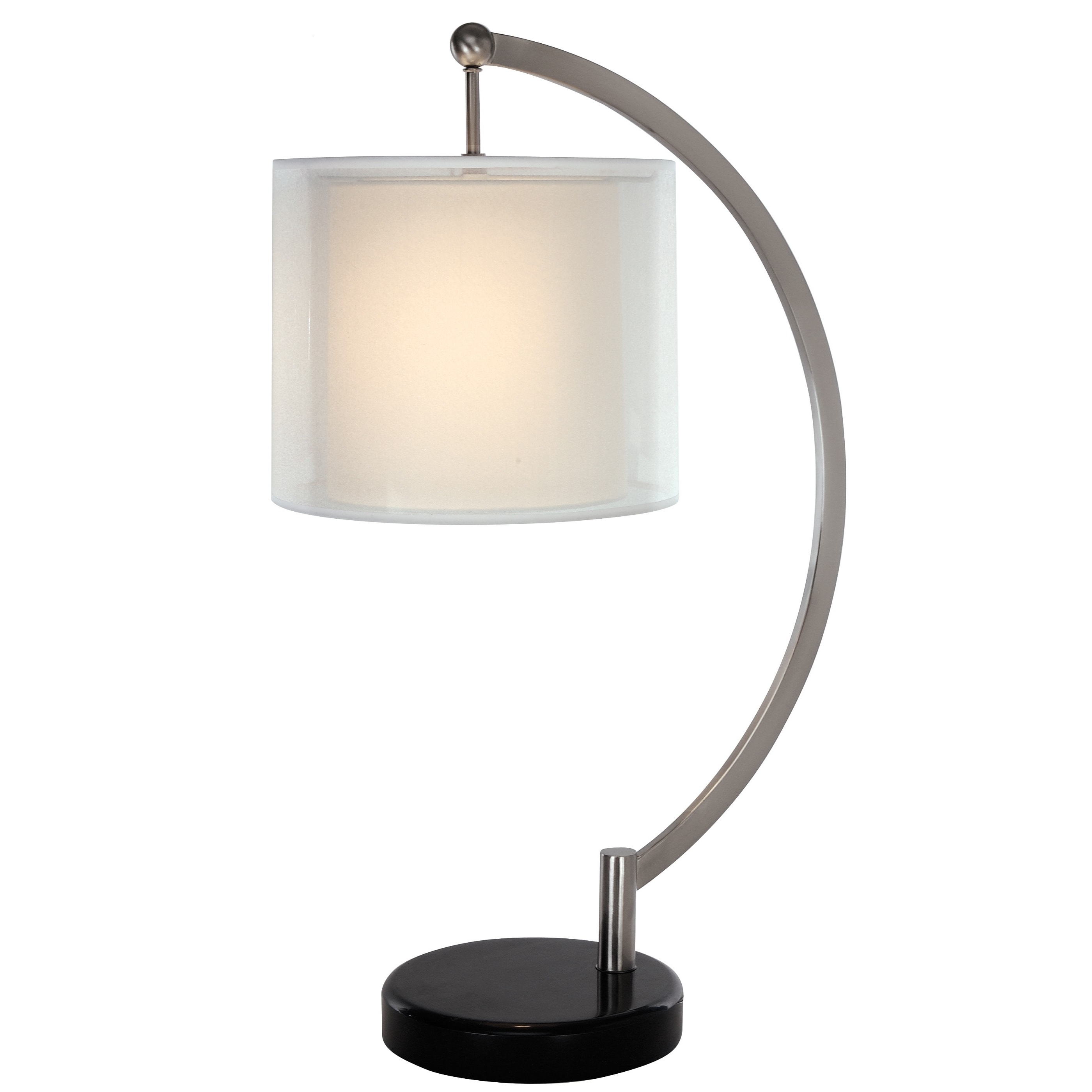 Alpine 1 light Brushed Nickel Table Lamp