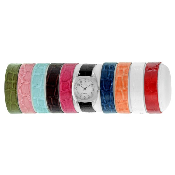 Vernier Women's 10-strap Interchangeable Set Mother of Pearl Face Watch