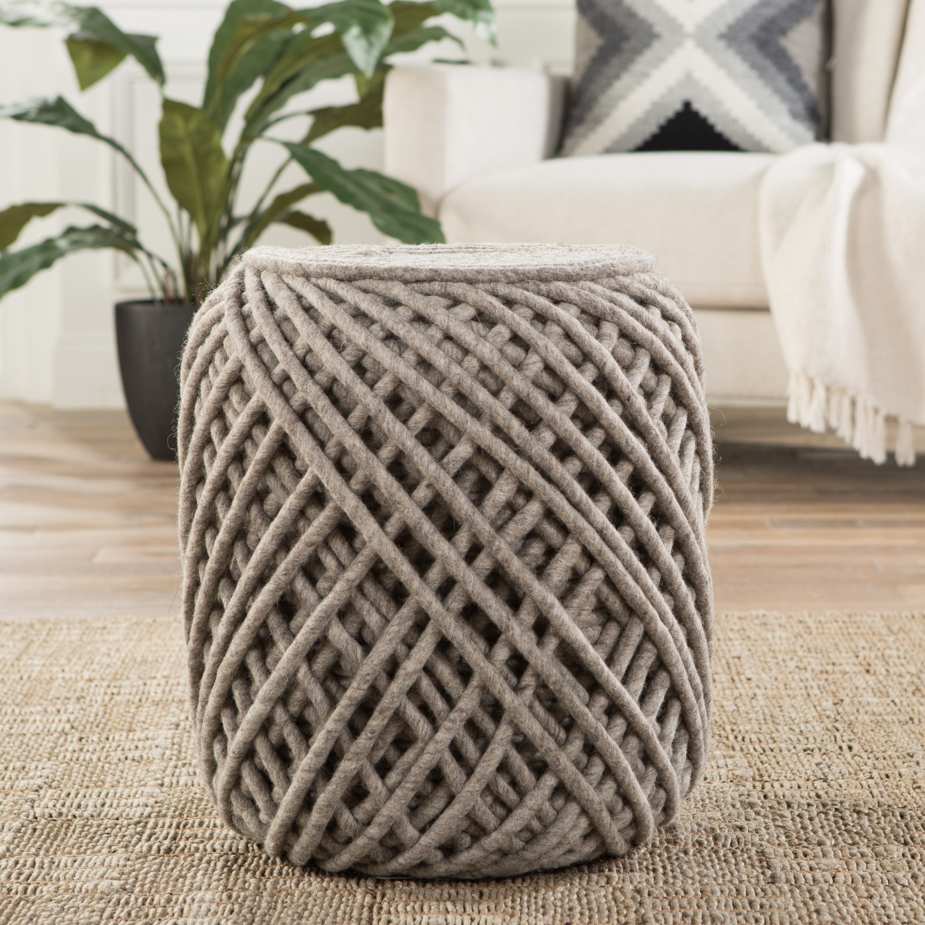 Modern Multi Cube Shape Wool (16x18x18) Pouf