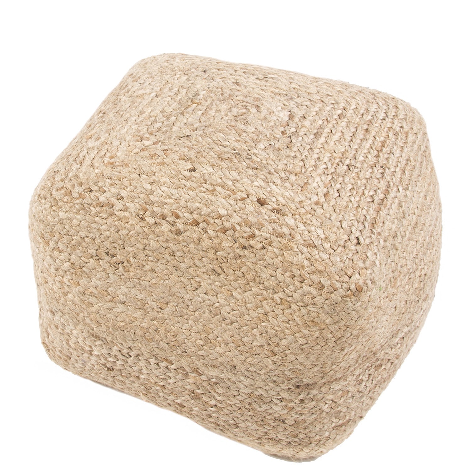 Modern Beige Cylindrical Shape Jute (18x18x12) Pouf